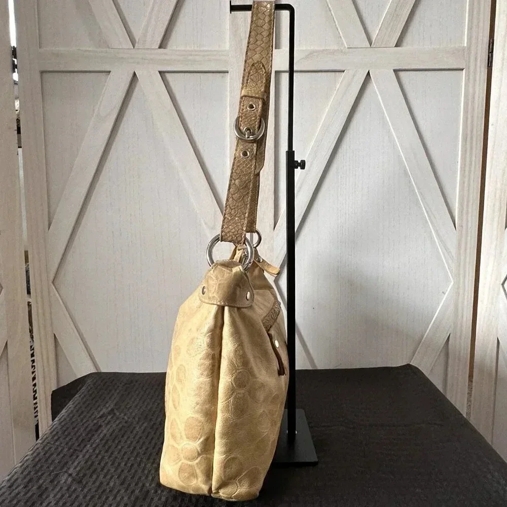 Park Ave. New York Embossed Floral & Snakeskin Hobo Bag